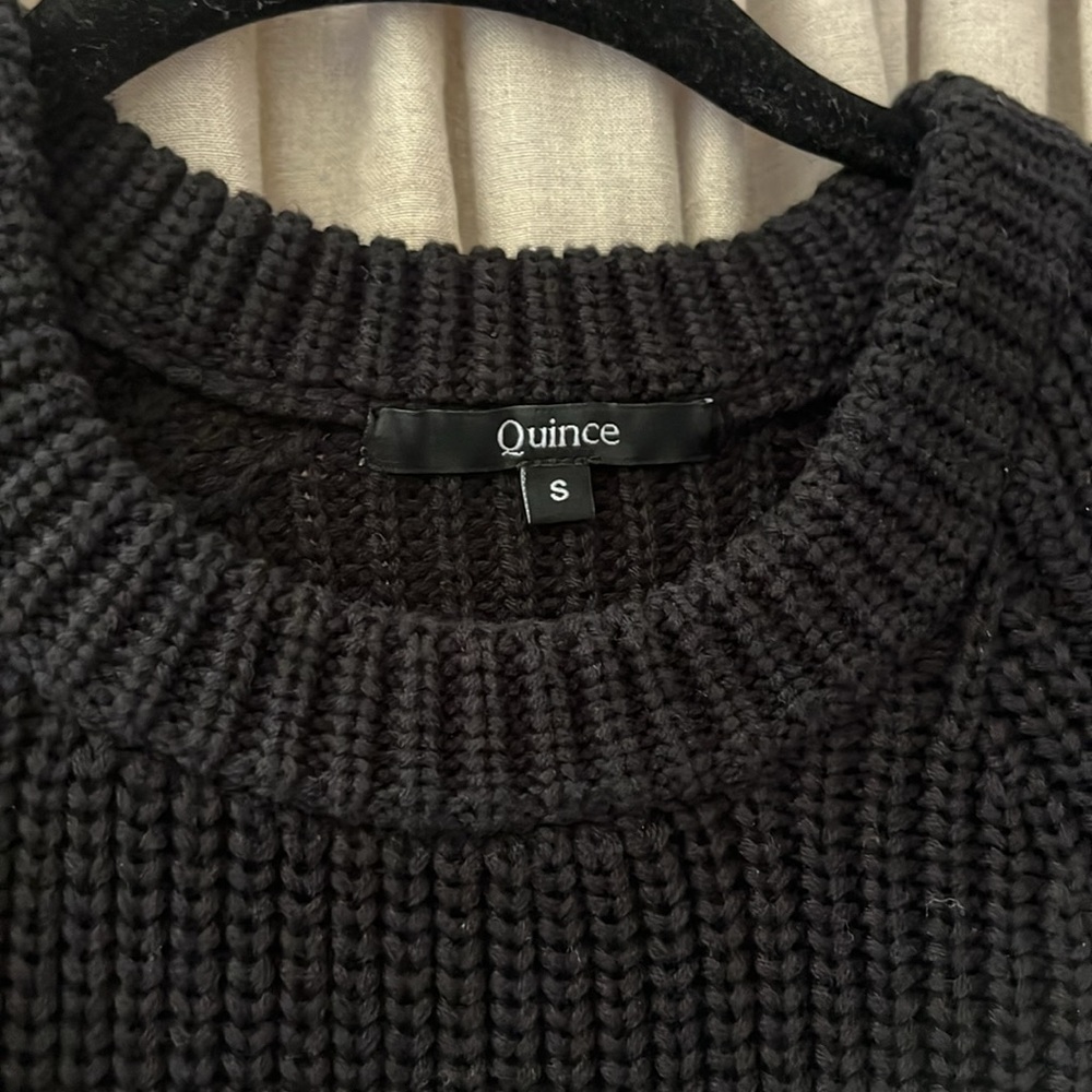 Quince Black Ribbed Crewneck Sweater - Picture 4 of 10